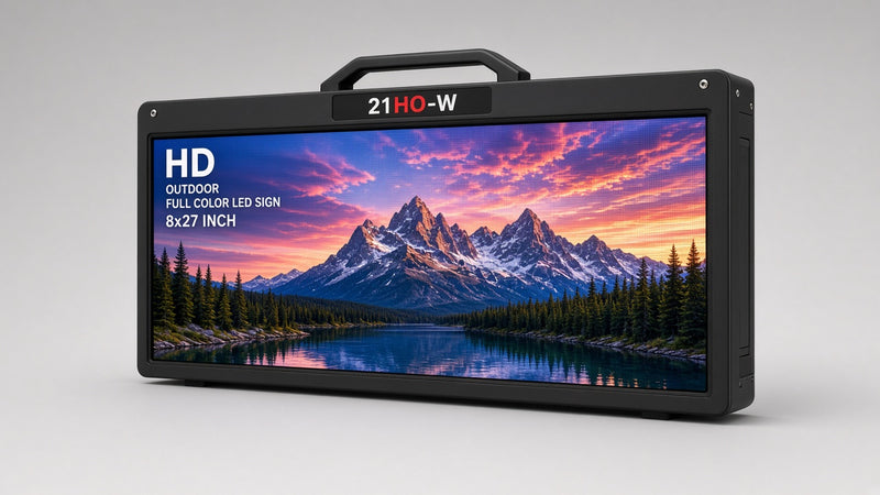 8 x 27 inch Ultra-bright High-definition Full Video Color Programmable LED Sign Water and Weather Proof for Outdoor Use