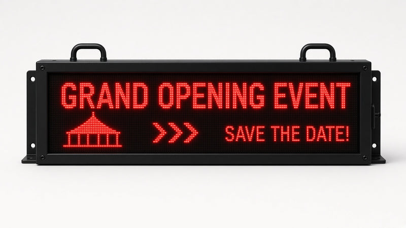 8 x 27 inch Ultra-bright Red Color Programmable LED Sign Water and Weather Proof for Outdoor Use