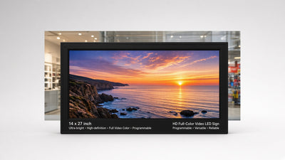14 x 27 inch Ultra-bright High-definition Full Video Color Programmable LED Sign for Store Windows