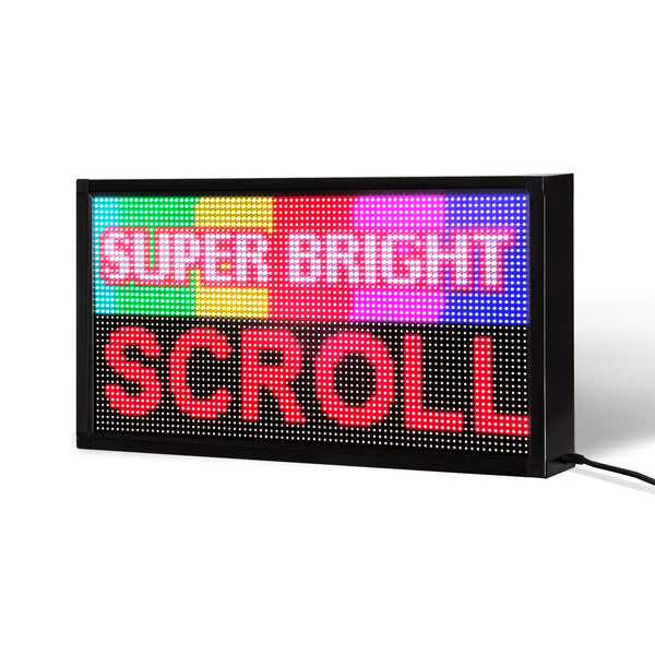 Unscripted Led Sign 14 x 27 inch Ultra-bright Full Video Color Programmable LED Sign for S ...