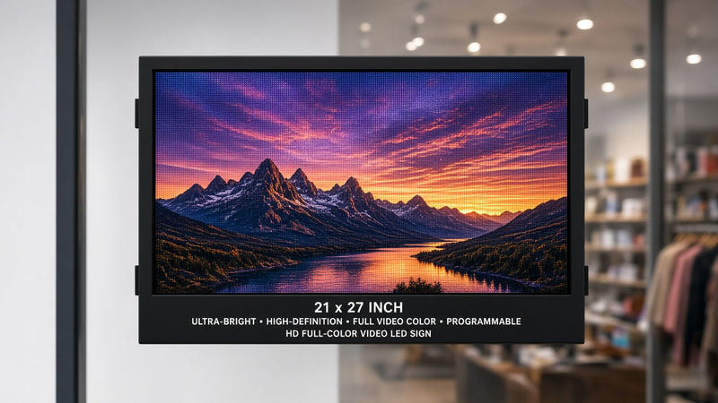 21 x 27 inch Ultra-bright High-definition Full Video Color Programmable LED Sign for Store Windows