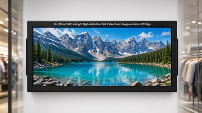 8 x 39 inch Ultra-bright High-definition Full Video Color Programmable LED Sign  31HW-W