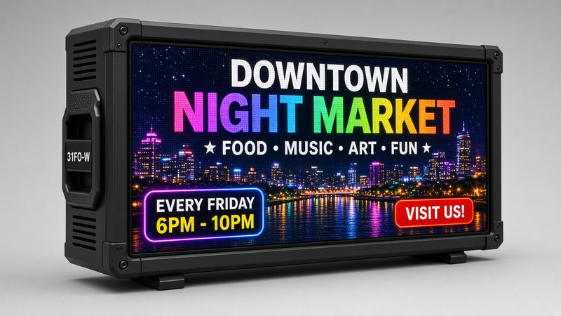 8 x 40 inch Ultra-bright Full Video Color Programmable LED Sign Water and Weather Proof for Outdoor Use
