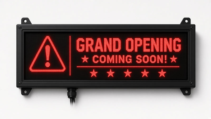 8 x 40 inch Ultra-bright Red Color Programmable LED Sign Water and Weather Proof for Outdoor Use