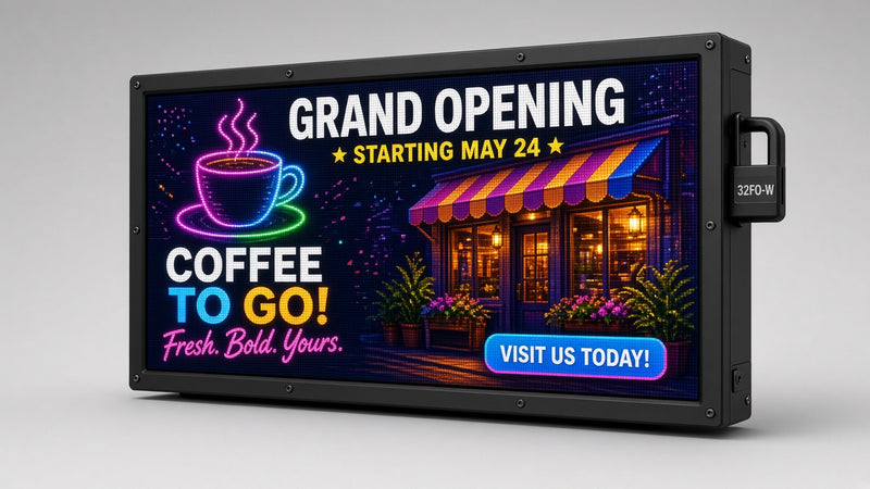 15 x 40 inch Ultra-bright Full Video Color Programmable LED Sign Water and Weather Proof for Outdoor Use