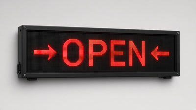 15 x 40 inch Ultra-bright Red Color Programmable LED Sign Water and Weather Proof for Outdoor Use - Ethernet Control