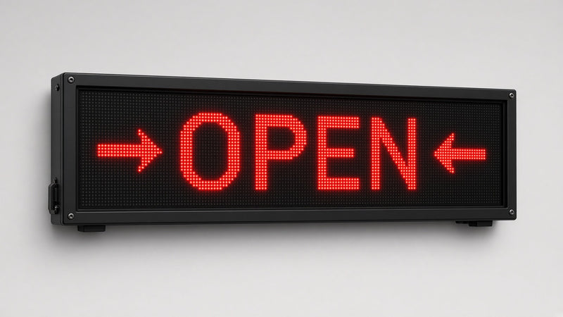 15 x 40 inch Ultra-bright Red Color Programmable LED Sign Water and Weather Proof for Outdoor Use - Ethernet Control