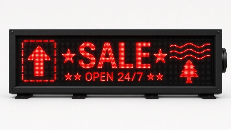8 x 53 inch Ultra-bright Red Color Programmable LED Sign Water and Weather Proof for Outdoor Use