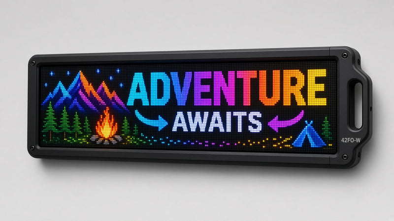 15 x 53 inch Ultra-bright Full Video Color Programmable LED Sign Water and Weather Proof for Outdoor Use