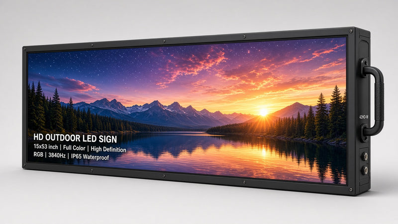 15 x 53 inch Ultra-bright High-definition Full Video Color Programmable LED Sign Water and Weather Proof for Outdoor Use