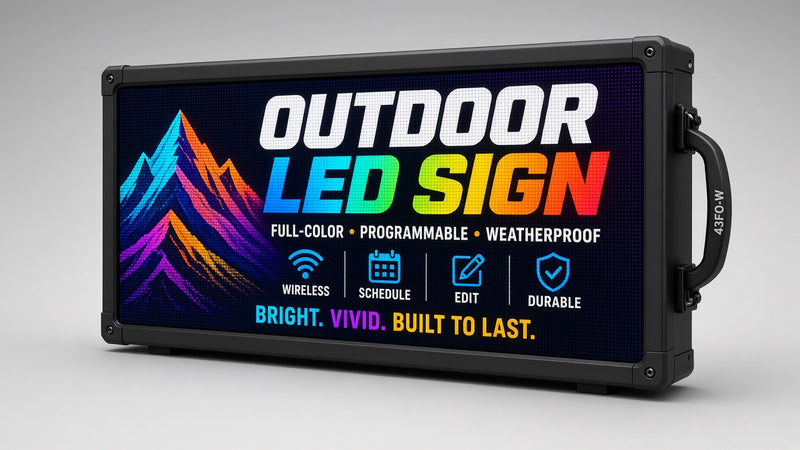 21 x 53 inch Ultra-bright Full Video Color Programmable LED Sign Water and Weather Proof for Outdoor Use