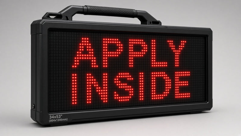 34 x 53 inch Ultra-bright Red Color Programmable LED Sign Water and Weather Proof for Outdoor Use