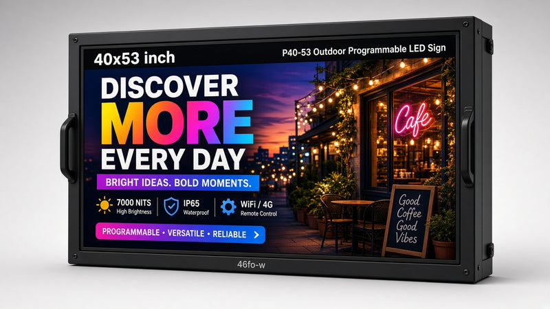 40 x 53 inch Ultra-bright Full Video Color Programmable LED Sign Water and Weather Proof for Outdoor Use