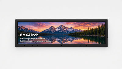 8 x 64 inch Ultra-bright High-definition Full Video Color Programmable LED Sign for Store Windows