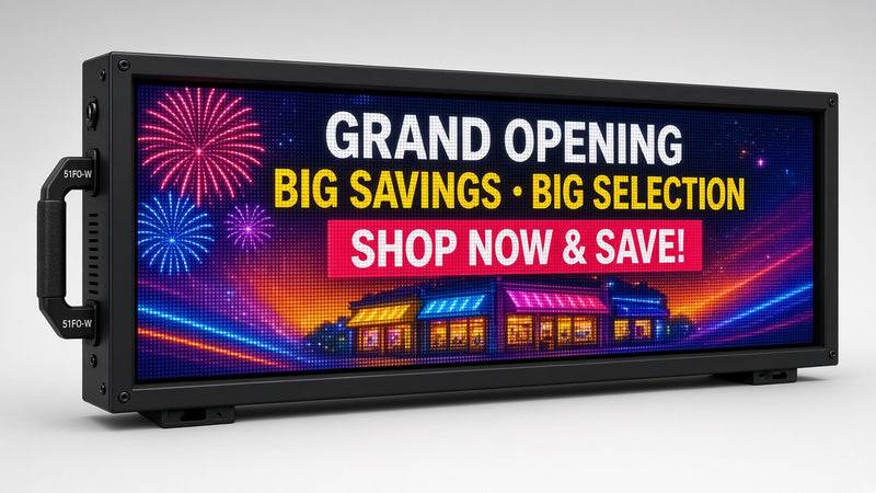 8 x 65 inch Ultra-bright Full Video Color Programmable LED Sign Water and Weather Proof for Outdoor Use