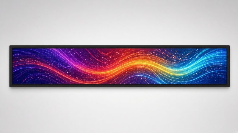 Enseigne DEL programmable couleur vidéo haute définition ultra-lumineux 8x64 pouces pour vitrines
