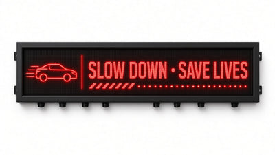 8 x 65 inch Ultra-bright Red Color Programmable LED Sign Water and Weather Proof for Outdoor Use