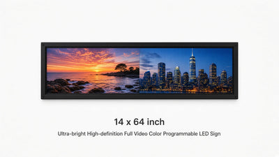 14 x 64 inch Ultra-bright High-definition Full Video Color Programmable LED Sign for Store Windows