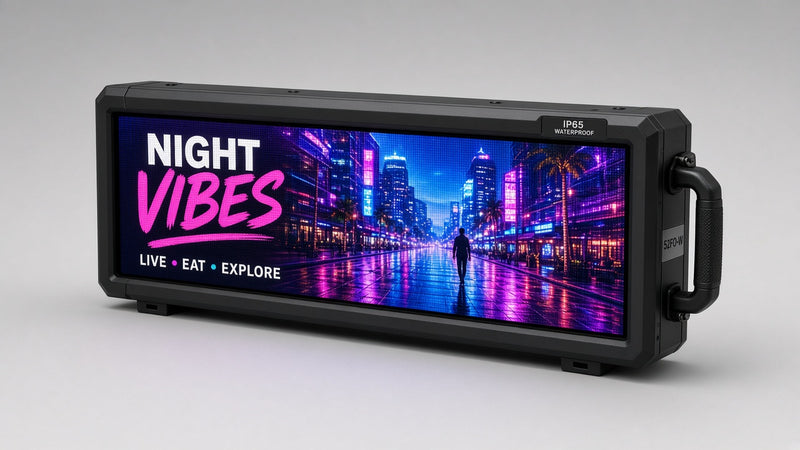 15 x 65 inch Ultra-bright Full Video Color Programmable LED Sign Water and Weather Proof for Outdoor Use