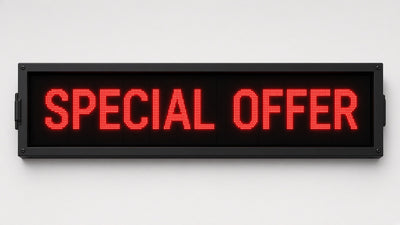 15 x 65 inch Ultra-bright Red Color Programmable LED Sign Water and Weather Proof for Outdoor Use