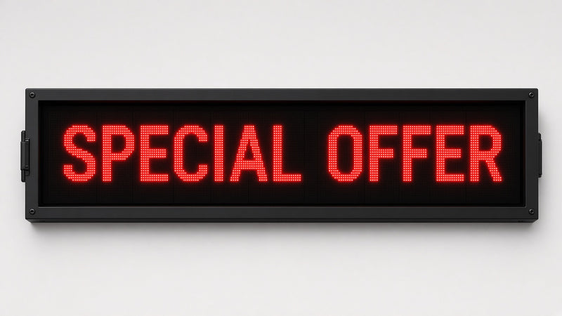 15 x 65 inch Ultra-bright Red Color Programmable LED Sign Water and Weather Proof for Outdoor Use