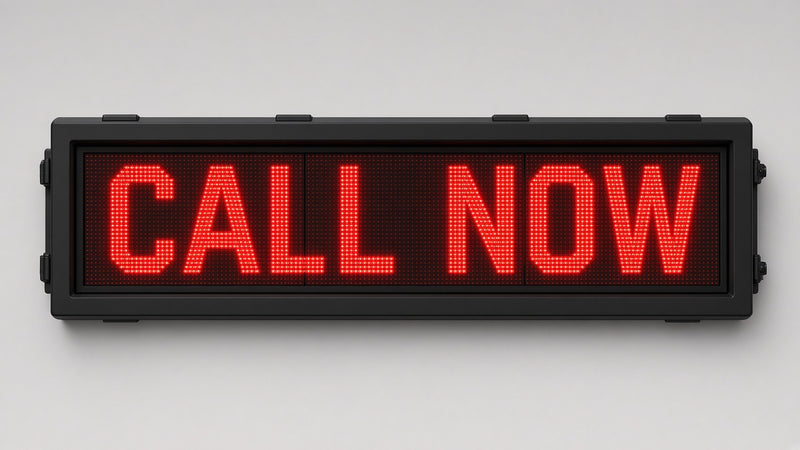 21 x 65 inch Ultra-bright Red Color Programmable LED Sign Water and Weather Proof for Outdoor Use