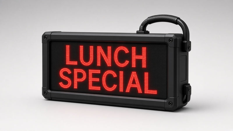 27 x 65 inch Ultra-bright Red Color Programmable LED Sign Water and Weather Proof for Outdoor Use