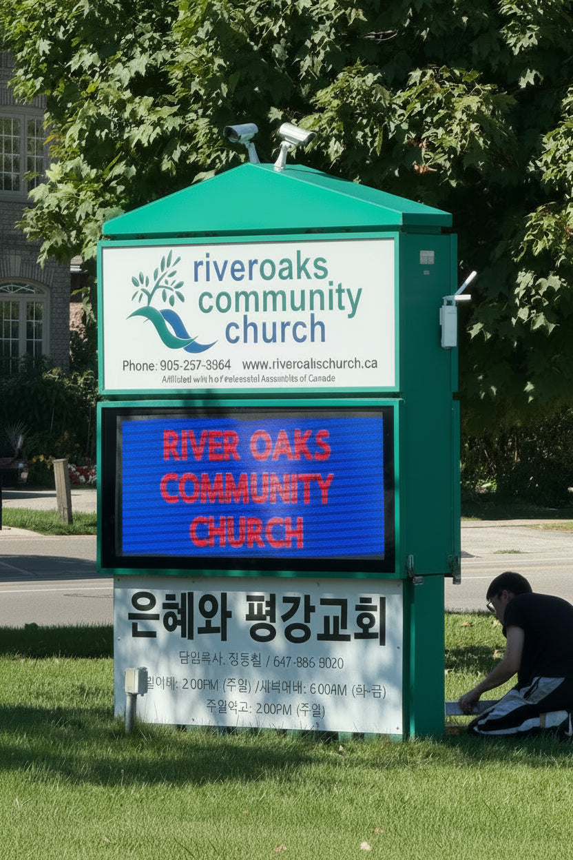 55FO_65 x 34 inch Full Color LED Sign for Church