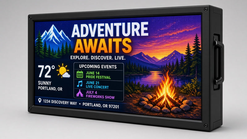 34 x 65 inch Ultra-bright Full Video Color Programmable LED Sign Water and Weather Proof for Outdoor Use