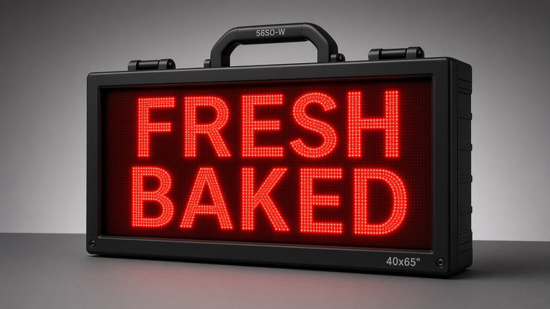 40 x 65 inch Ultra-bright Red Color Programmable LED Sign Water and Weather Proof for Outdoor Use