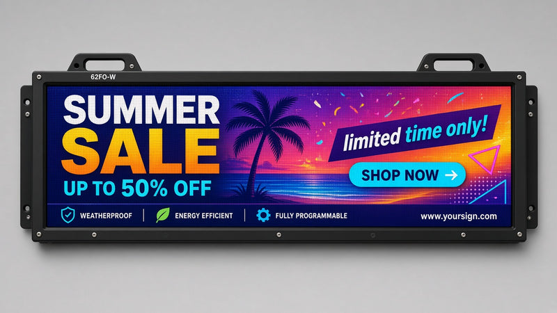 15 x 78 inch Ultra-bright Full Video Color Programmable LED Sign Water and Weather Proof for Outdoor Use