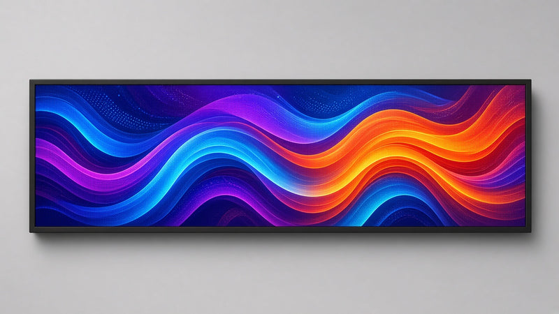 Enseigne à DEL programmable couleur vidéo haute définition ultra-lumineuse de 14 x 77 pouces pour les fenêtres des magasins