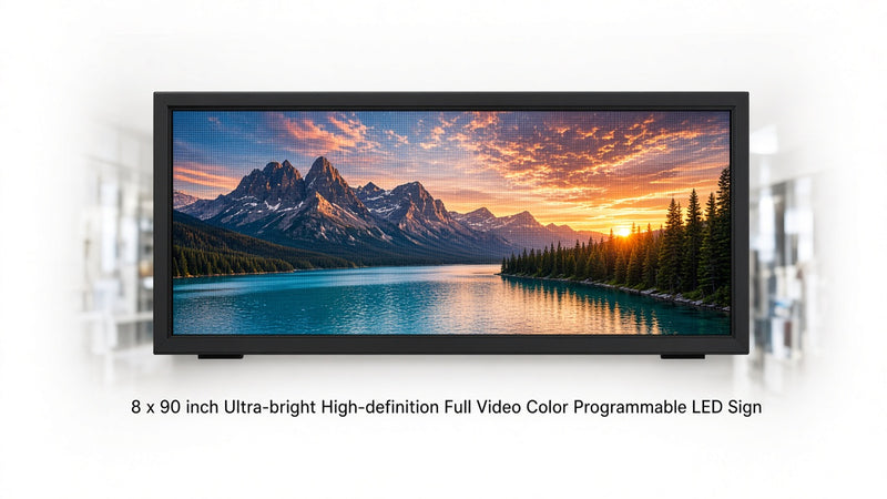 8 x 90 inch Ultra-bright High-definition Full Video Color Programmable LED Sign for Store Windows