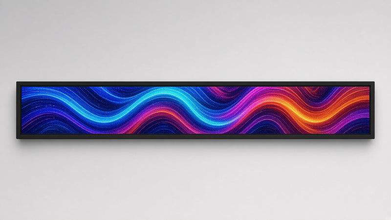 Enseigne DEL programmable couleur vidéo haute définition ultra-lumineux 8x90 pouces pour vitrines