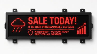 8 x 90 inch Ultra-bright Red Color Programmable LED Sign Water and Weather Proof for Outdoor Use