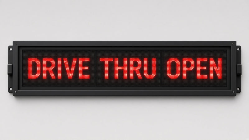15 x 90 inch Ultra-bright Red Color Programmable LED Sign Water and Weather Proof for Outdoor Use