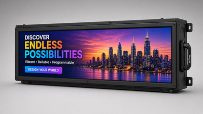 21 x 90 inch Ultra-bright Full Video Color Programmable LED Sign Water and Weather Proof for Outdoor Use
