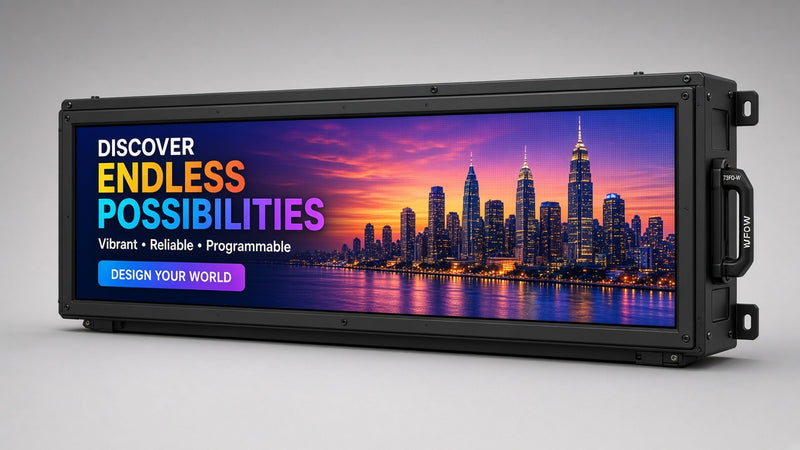 21 x 90 inch Ultra-bright Full Video Color Programmable LED Sign Water and Weather Proof for Outdoor Use