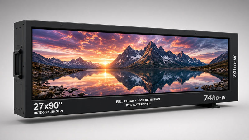 27 x 90 inch Ultra-bright High-definition Full Video Color Programmable LED Sign Water and Weather Proof for Outdoor Use