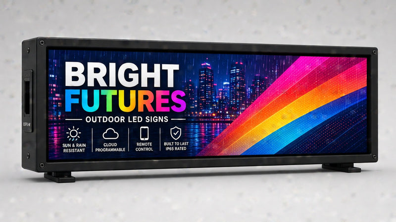 21 x 103 inch Ultra-bright Full Video Color Programmable LED Sign Water and Weather Proof for Outdoor Use