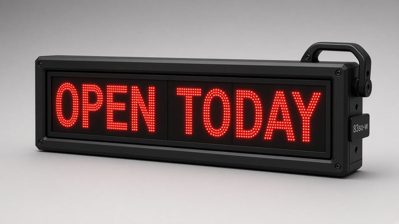 21 x 103 inch Ultra-bright Red Color Programmable LED Sign Water and Weather Proof for Outdoor Use