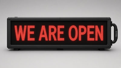 27 x 103 inch Ultra-bright Red Color Programmable LED Sign Water and Weather Proof for Outdoor Use