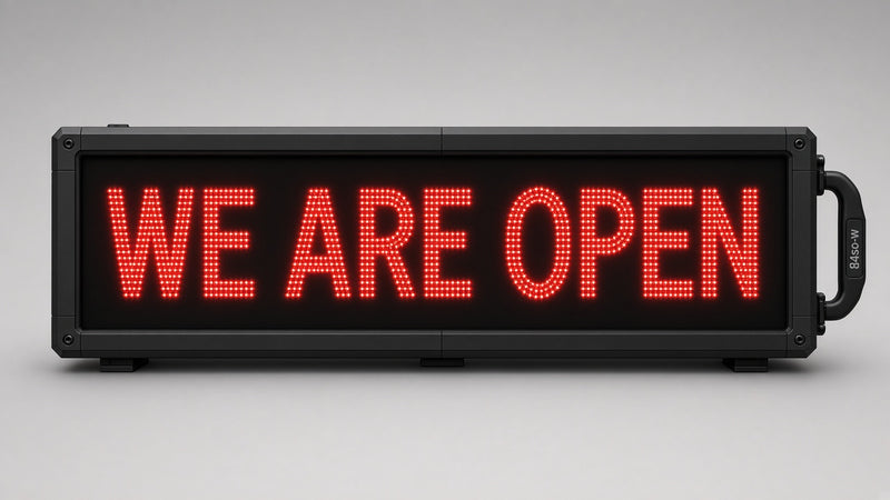 27 x 103 inch Ultra-bright Red Color Programmable LED Sign Water and Weather Proof for Outdoor Use