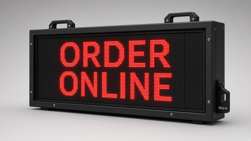 34 x 103 inch Ultra-bright Red Color Programmable LED Sign Water and Weather Proof for Outdoor Use