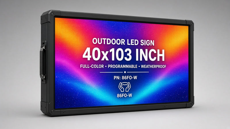 40 x 103 inch Ultra-bright Full Video Color Programmable LED Sign Water and Weather Proof for Outdoor Use
