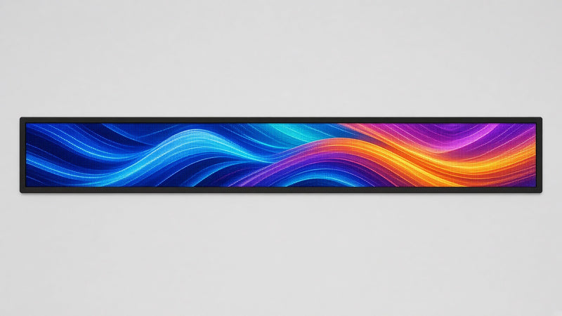 Enseigne DEL programmable couleur vidéo haute définition ultra-lumineux 8 x 115 pouces pour vitrines