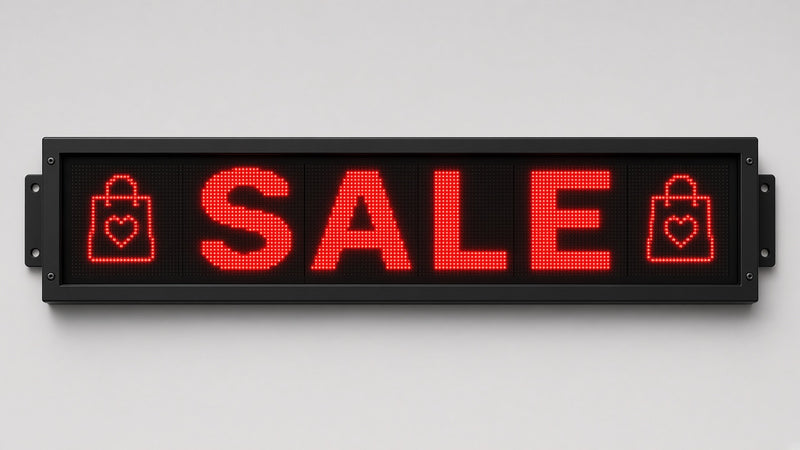 8 x 116 inch Ultra-bright Red Color Programmable LED Sign Water and Weather Proof for Outdoor Use