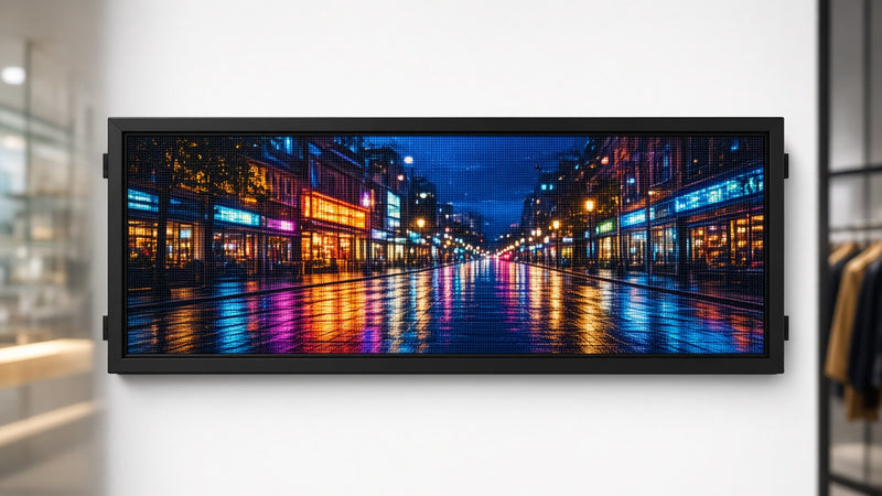 21 x 116 inch Ultra-bright High-definition Full Video Color Programmable LED Sign for Store Windows