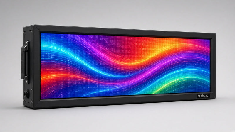 21 x 116 inch Ultra-bright Full Video Color Programmable LED Sign Water and Weather Proof for Outdoor Use