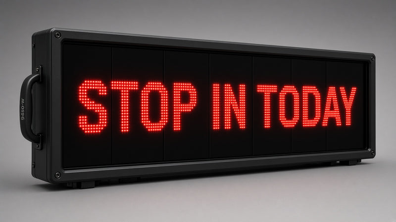 27 x 116 inch Ultra-bright Red Color Programmable LED Sign Water and Weather Proof for Outdoor Use